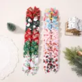 Handmade Christmas bow hair clips with festive holiday patterns for kids hair accessories - 20B (Christmas Large Print Set)