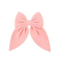 Pink satin fabric bow hair clip, sweet large hair accessories for kids and daily fresh style fashion. - Peach Pink (1)