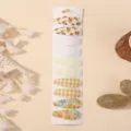 Set of 10 cute floral and checkered fabric water drop hair clips for girls hair styling - Style FJ3582-10R / 10 Pieces/Pack
