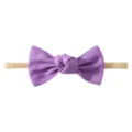 Soft purple fabric bow headband for infants and toddlers with high-elasticity nylon band - Purple