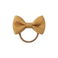 Gele grosgrain strik haaraccessoire met elastische bruine band voor kinderen - Mosterdgeel (2)