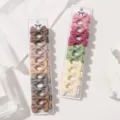 Juego completo de mini pinzas para el pelo con lazo de cinta de color liso para niñas - Estilo B / Juego de 20 Piezas / Colores Aleatorios