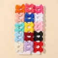 Juego de 20 pinzas para el cabello de colores con lazo de cinta de falla para niñas pequeñas - Estilo C / Pack de 30 / Colores Aleatorios