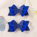 Paar koningsblauwe glittervlinder haarstrikspeldjes voor meisjesstaartjes en kapsels - Stijl 6 / 2 Stuks/Set