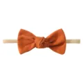 Soft burnt orange fabric bow headband for baby girls and toddlers cute hair accessory - Burnt Orange