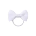 Elastico per capelli con fiocco in nastro grosgrain bianco per bambine accessori carini - Bianco (18)