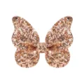 Sparkly rose gold glitter butterfly hair clip for children and toddlers hair accessories - Rose Gold (3)