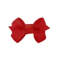 Handmade solid red grosgrain ribbon bow hair clip for children girls baby headwear - Red