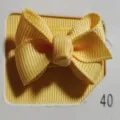 Solid yellow grosgrain ribbon bow hair clip for kids and babies, cute hair accessory - Yellow