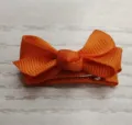 Solid orange grosgrain ribbon bow hair clip for toddlers and baby girls' headwear - Orange (751)
