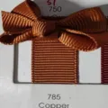 Copper color ribbon bow hair clip with ribbed texture on display card - Copper (785)