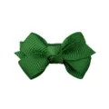 Solid dark green grosgrain ribbon bow hair clip for children and babies - Dark Green (39)
