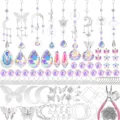 300pcs DIY crystal sun catcher kit with butterfly moon charms and prisms for windows - 300 Pieces Butterfly DIY Set
