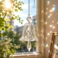 Atrapasol de campana de cristal elegante con prisma facetado para decoración - Transparente