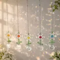 Set di cinque acchiappasole in cristallo a forma di fiore con prismi arcobaleno scintillanti - Set di 5 Colori