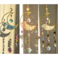 Bellissimo set di acchiappasole a forma di luna in cristallo con effetti arcobaleno. - Blu Bianco Rosa (Set da 3) / Confezione da 3