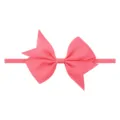 Bandeau à nœud en ruban gros-grain rose uni avec bande élastique pour bébés et enfants - Rose Vif (27)