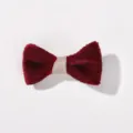 Barrette à cheveux élégante en velours rouge avec centre beige pour coiffures enfant - Velours Rouge Vin (35)