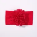 Fascia per capelli in nylon rosso per neonati con grande fiore in chiffon - Rosso