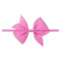 Bandeau bébé avec nœud rose en gros-grain et serre-tête élastique en nylon très doux - Rose (28)