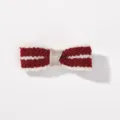 Barrette à cheveux mignonne pour enfants avec nœud tricoté rayé rouge et blanc - Tricoté Rayé Rouge et Blanc (41)