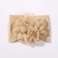 Elegante fascia per neonati in nylon beige con un grande fiore in chiffon a più strati - Beige