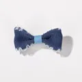 Élégante pince à cheveux nœud papillon en ruban bleu pour enfants avec dentelle blanche - Ruban Gros-Grain Bleu Foncé (46)