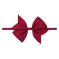 Bandeau élastique avec nœud en ruban gros-grain bordeaux pour bébés et fillettes - Rouge Vin (33)