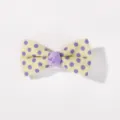 Jolie barrette à cheveux jaune pour enfant avec pois violets et un nœud classique - Pois Violet Fond Jaune Clair (48)