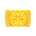 Fascia per neonati in nylon giallo elastico con decorazione a fiore in tessuto grande. - Giallo brillante