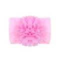 Fascia elastica in nylon rosa per neonati con un grande fiore decorativo - Rosa