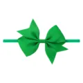 Bandeau à nœud en ruban côtelé vert vif pour bébés et tout-petits avec élastique - Vert Émeraude (38)