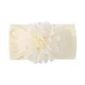 Fascia per neonati in nylon bianco crema con un grande dettaglio floreale in chiffon - Bianco avorio