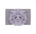 Fascia per capelli neonato viola lavanda in nylon con grande fiore decorativo in rete a strati - Viola