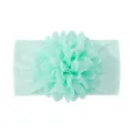Fascia elastica verde menta per neonati in nylon con grande fiore di chiffon morbido - Verde menta