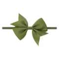 Bandeau élastique vert olive avec nœud en ruban gros-grain pour bébé fille accessoire cheveux - Vert Olive (563)