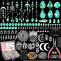 420-delige zonnevanger DIY-set met turquoise kristallen en zilveren hangers. - Uil Stijl (420 Stuks Kit) / 420 Stuks Kit