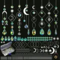 Vista dettagliata del kit acchiappasole fai-da-te da 228 pezzi con cristalli - Set da 228 Pezzi / Argento