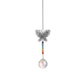 Acchiappasole a farfalla in cristallo con perline arcobaleno e prisma a sfera sfaccettato - Stile Farfalla (Sfera di Cristallo)