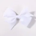 Handcrafted cute white grosgrain ribbon bow hair clip for babies and little girls - White (18)
