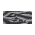 Bandeau de yoga sport torsadé large avec motif classique de vagues en zigzag noir et blanc - Black White Wave Stripe
