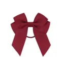 Elastico per capelli con fiocco in nastro grosgrain bordeaux e doppi nastri per bambine - Bordeaux (789)