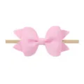 Diadema para bebé con lazo de tela rosa sólido y banda elástica fina de nailon suave - Lazo de 8.5cm / Rosa