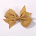 Cute yellow grosgrain ribbon bow hair clip accessory for babies and little girls. - Mustard Yellow (2)