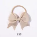 Beige haarelastiekje met zwaluwstaartstrik van ribbelband voor kinderen en baby's - 燕尾蝴蝶结发圈(835)