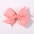 Adorable small pink grosgrain ribbon bow hair clip for babies and toddlers SKU variant - Soft Pink (238)
