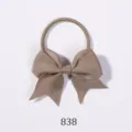 Schattig kaki haarelastiekje met strik voor kinderen, comfortabel haaraccessoire - 燕尾蝴蝶结发圈(838)
