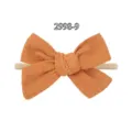 Grote oranje haarband met strik en textuur met elastische nylon band voor baby's - Mauve Gestreept (2998-9)