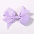 Cute purple grosgrain ribbon bow hair clip for babies and children's daily wear - Purple (25)