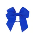 Elastico per capelli con fiocco in nastro grosgrain blu reale e nastri lunghi bimba - Blu (352)